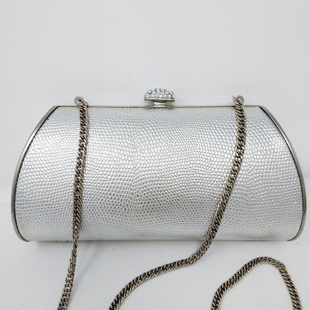 🔴3/$20 Silver Hard Case Cocktail Purse - Picture 2 of 12